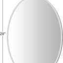 KOHROS Frameless Oval Mirror 20" x 28" Bathroom Wall Mirror w/Polished Beveled Edge, Anti-Rust, Tempered Glass (Silver)