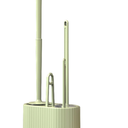 Basaza 4 in 1 Light Green Toilet Bowl Brush and Holder Set Silicone Toilet Brush Toilet Cleaner Brush for Bathroom Floor Standing or Wall Mounted Toilet Scrubber Without Drilling Green Stuff