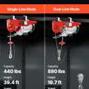 VEVOR 880lbs Electric Hoist with Wireless Remote Control, 110v Electric Hoist with Remote Control, 40ft/20ft Lifting Height Motor, for Garage Warehouse Factory