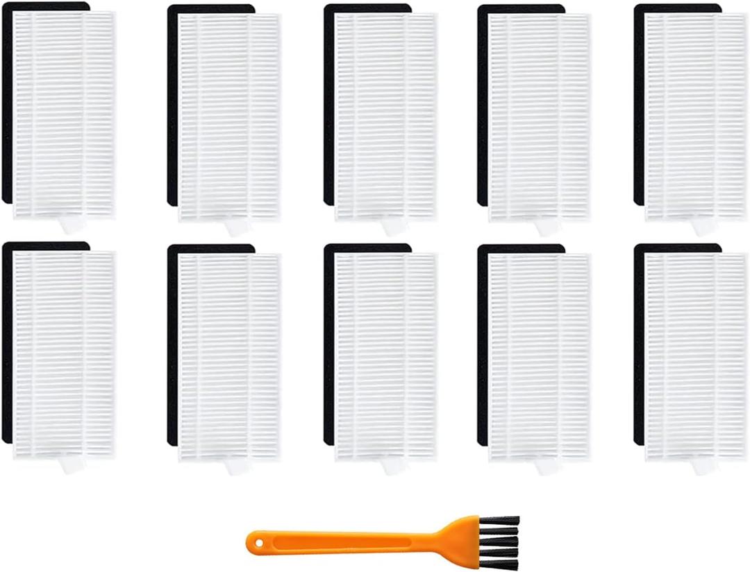 10PCS Hepa Filter for Tikom G8000/ G8000 Pro, for Honiture G20/ G20 Pro, for Laresar Evol 3/ Evol 3s, for Airzeen G20 Pro Vacuum Cleaner Replacement, 1 Cleaning Brush (Not for G8000 MAX)