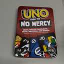 Mattel Games UNO Show em No Mercy Card Game in Storage & Travel Tin for Kids, Adults & Family Night with Extra Cards, Special Rules & Tougher Penalties