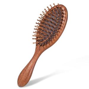 Natural wood Hair Brush Bamboo Brush Anti-Static Bamboo Massage Scalp Detangling Brushes Mini HairBrush Natural Wooden Pocket Travel Small Hairs Brushes for All Hairs, Scalp Care & Frizz Control
