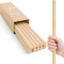 10PCS Craft Birch Wood Dowel Rods – 24 Inch Long 1 Inch Thick Natural Wooden Sticks for Crafts DIY Projects Food Use Smooth Round Wood Sticks for Crafts & Display Use