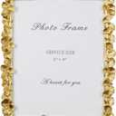 Cuspin 11x14 Picture Frame Vintage Gold Frames, Ornate Leaf Textured Hand-Crafted Resin with Glass Front, Gold Picture Frames for Tabletop Display, Retro Design Home Decor