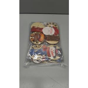 Tiny Wood Christmas Ornaments, Mini Christmas Hanging Ornaments Set for Tree Xmas Miniatures Figurines and DIY Home Wall Garden Decor