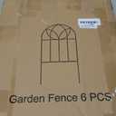 Small Garden Fence Animal Barrier, Decorative Garden Fence 24in(H) x 6ft(L), 6 PCS Rustproof Metal Fences Panel, Arch Black No Dig Fences, Rabbit and Dog Border Fencing for Flower Bed, Patio