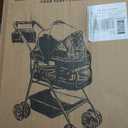 Pet Stroller for Small Dogs and Cats, One-Click Foldable Dog Stroller with Detachable Carrier & 3 Safety Tethers, Holds up to 33 lbs, Storage Basket & Cup Holder, Breathable Mesh, Black