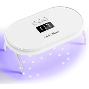 LASONAS UV LED Nail Lamp for Gel Polish 24W UV Light 3 Timer Setting Fast Drying Curing Mini Portable Cure Lamp for Gel Stickers and Strips Home Nail Care Salon