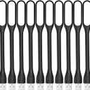 USB LED Light Lamp for Power Bank (10 PCS) Portable Eye Care Mini Night Light with Flexible Arm, USB Gooseneck Reading Lamps Book Light,Compatible for Desktop, Notebook Laptop (10-Black)