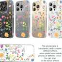 Compatible for iPhone 16 Pro Max 6.9 Case Nature Flower Shockproof Clear Phone Cover for Girls Women