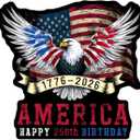 HANDICHI Design 5-Pack 6 Inch American 250th Birthday Stickers (17762026), Waterproof Patriotic Eagle & Flag Vinyl Decals