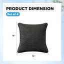 4 Pack Sunbrella Outdoor Water Repellent Throw Pillows 18x18 Inch with Insert, Decorative Square Patio Pillows for Home Garden Couch Balcony, Canvas Coal