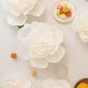 Crepe Paper Flowers Decoration for Wall, Artificial Flowers for Wedding Decor,Flower Backdrop Decor,Baby Shower,Birthday Party,Photo Backdrop,Archway Decor, Nursery Wall Decor(White,Set/6)