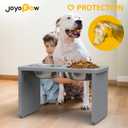Elevated Dog Bowls, Bamboo Raised Dog Bowl for Large Dogs, with 2 Stainless Steel Bowls (13'' Tall-68oz Bowl, Grey)