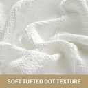 Extra Long Farmhouse White Shower Curtain Boho, 72 x 78 Cotton Blend Tufted Weave Waffle Stripe Textured Heavy Duty, Fabric Shower Curtain for Bathroom, Hotel