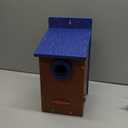 Kingsyard Recycled Plastic Bird House for Outdoor - Durable Nesting Box with Clear View Panel & Predator Guard for Bluebird Wren Swallow Finch, Blue & Brown