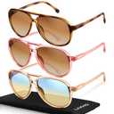 livho Trendy Polarized Aviator Sunglasses Women Men, Retro Sun Glasses for Women Men 2025, Oversized UV Protection Shades