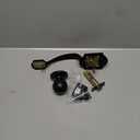 Front Door Handleset Entry Door Handle Set with Cove Knob for Right and Left Handed Sided Doors, Interior and Exterior Entrance Passage Lock Matte Black