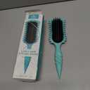 Curly Hair Brush - Curl Defining Wide Tooth Brush with Soft Boar Bristles, Detangling Brush for Frizz-Free Curls, Wet & Dry Hair Styling Tool for Women & Men, Ergonomic Handle (Teal)