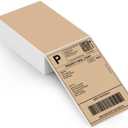 MUNBYN Brown 4"x6" Direct Thermal Shipping Labels, Commercial Grade Permanent Adhesive Fanfold Mailing Postage Label Paper for Thermal Printers and Packages, 220 Sheets per Stack