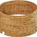 Handmade Water Hyacinth Christmas Tree Collar 24" – Rustic Basketweave Tree Base Cover, Eco-Friendly Skirt Alternative with Cord Cut-Out (Natural)