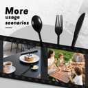 Plastic Silverware 150 PCS Disposable Silverware Heavy Duty Utensil Sets 50 Of Each Forks Knives & Spoons Disposable Cutlery Set For Easter,Birthday,Baby Shower,Garden Party,Wedding(150,Black)