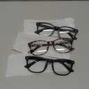 Gaoye Stylish Blue Light Glasses for Woman - Computer Glasses up to 99% Blue Light Blocking - Lightweight Frames - 3 pack (Matte Black+Leopard+Black)