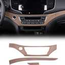 Center Console Dashboard Panel Strip Trim for Honda Pilot 2016-2022 Interior Decorative Cover Protector Accessories Anti Scratch ABS Material (Pear Wood Grain)