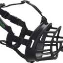Baskerville ULTRA Muzzle - Patented Humane Design, Breathable, Dog can Pant and Drink, Adjustable, Padded, Dog Training Muzzle for Large Dogs, Prevents Biting, Wildlife Scavenging (Size 5, Black)