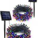 Flacchi 2 Pack Solar String Lights Each 72ft 200 LED 8 Modes Outdoor String Lights Waterproof Solar Fairy Lights for Garden, Patio, Fence, Balcony, Outdoors,Holiday Decoration (Multicolor)