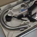 Delta Essa Brushed Nickel Kitchen Faucet with Pull Down Sprayer, Modern Single Hole Kitchen Sink Faucet, Single Handle, Arctic Stainless 9113-AR-DST