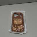 Kawaii 3D Teddy Bear Phone Case for iPhone 17 Pro (with Retractable Phone Stand & Grip) Cute Girly Cartoon Soft Silicone Phone Cover for Girls, Kids, Teens, and Women, Brown