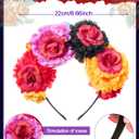 Zeyune Mexican Flower Headband Fiesta Rose Flower Crown Mexican Headpiece Cinco De Mayo Decorations for Women Party Holiday