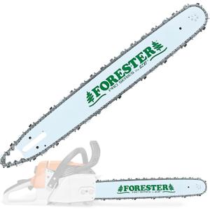 FORESTER 20" Replacement Chainsaw Bar & Chain Combo - 20in Length, 3/8 Pitch, .050 Gauge, D025 Mount, 72 Drive Link - Replacement Chain Saw Parts Kit For Stihl
