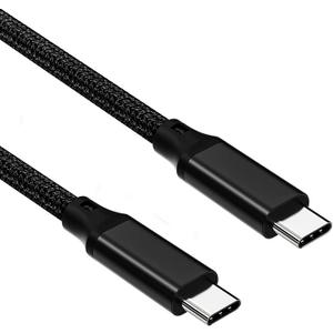 USB C to C Cable, 3.2 Gen 2 USB-C Cable 10ft - 4K UHD 20Gbps 100W PD Fast Charging Cable for MacBook Pro, for iPad Pro, Nylon Braided, Black.