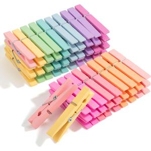 Mr. Pen- Large Wooden Clothes Pins, 2.9 Inch, 50 Pack, Natural Wood Clips for Crafts, Classroom Projects, Hanging Photos, Chip Bags, Decoration, Rust Resistant Spring (Pastel Colors)
