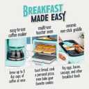 Nostalgia 3-in-1 Retro Breakfast Station - Includes 5 Cup Coffee Maker, Non-Stick Ceramic Griddle, and 4-Slice Toaster Oven - Built-In Timer, Reusable Coffee Filter, Space-Saving Design - Aqua