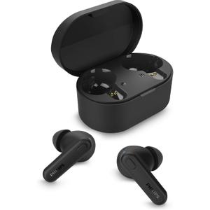 Philips TAT1108 Wireless Earbuds,True Wireless Headphones,Powerful Bass with 6 mm Driver,Clear Call with AI Mic,15-Hour Battery Life,Bluetooth v5.3,IPX4 Rating,Ergonomic Design for Comfort,Black