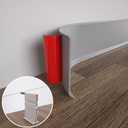 COUKIU Flexible Baseboard Molding Trim, 6 Inch x 20 Feet Self-Adhesive Vinyl Wall Base Cove Base, Peel and Stick Rubber Wall Base Moulding Trim(S152, Gray)