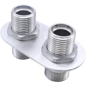 A/C Bulkhead,2-Port Billet Aluminum Heater Bulkhead Connector Hot Rod(Silver)