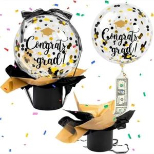 Funny Money Pull Money Balloon Kit Money Pull Out Gift Box Balloon Stand Birthday Surprise Gift (Gold)