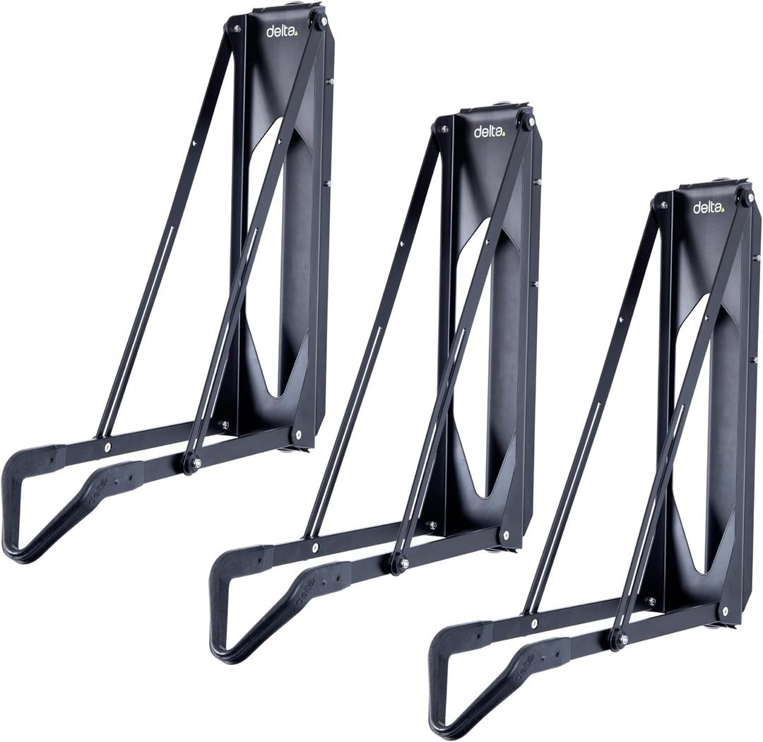 Pivot Bike Storage Rack by Delta Cycle - Bike Rack Garage Wall Mount Swivels to Save Space - No Lifting Required Vertical Bike Rack - Indoor Bike Storage Wall Hanger Holds Up to 100 lbs, 3-pack Black Pivot Bike Rack