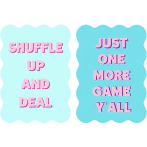 Soulchen 2 Pcs Mahjong Tile Mixer Shufflers for Mixing and Shuffling Tiles Plastic Mahjong Accessories Gifts for Lovers Games Decorative Printed Design (Morandi Blue)