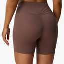 Aoxjox Trinity Workout Biker Shorts for Women Tummy Control High Waisted Exercise Athletic Gym Running Yoga Short 6" L