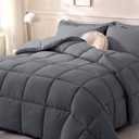 DOWNCOOL Comforters Oversize King Size, Dark Grey All Season Duvet Insert, Lightweight Quilt, Down Alternative Hotel Comforter with Corner Tabs (Dark Gray, Oversize King 116x98 Inches)