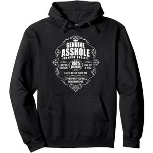 Certified Genuine Asshole 100 % Percent Whiskey Liquor Pullover Hoodie, XXL