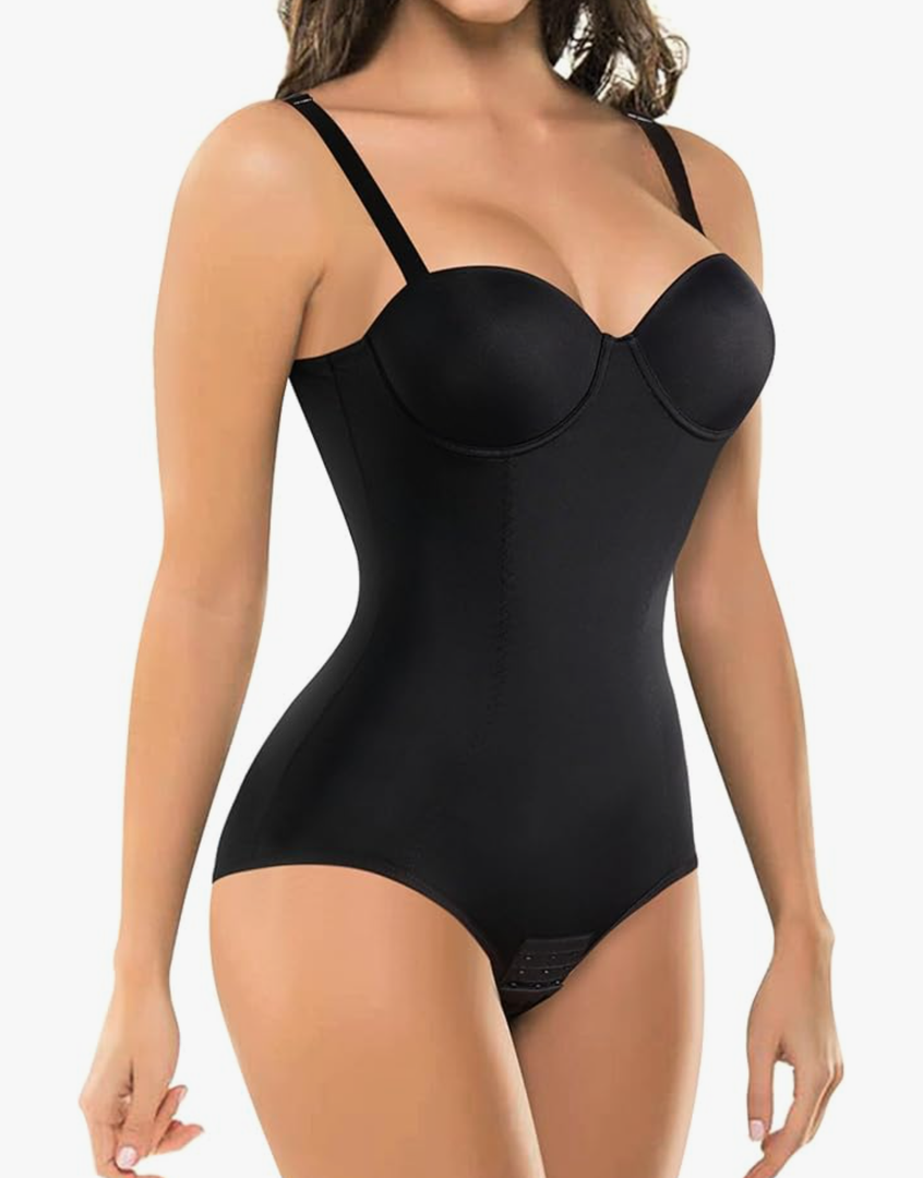 BRABIC Bodysuit Shapewear for Women Tummy Control Dress Backless Bodysuit Tops Body Shaper with Built-in Bra, L
