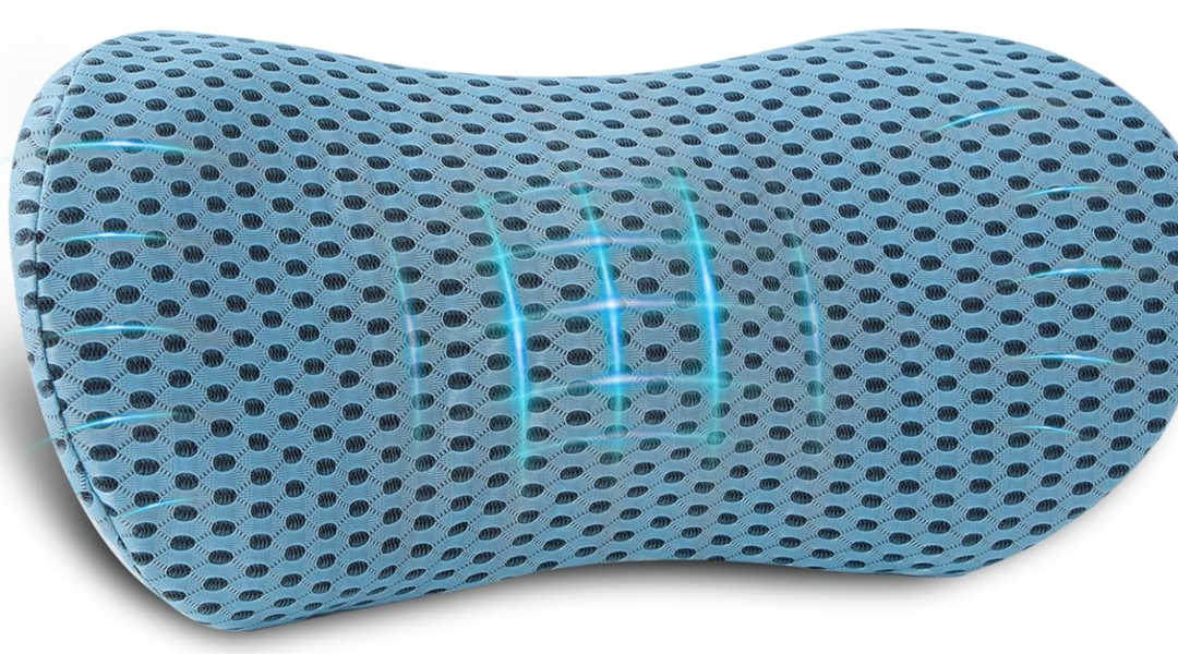 Lumbar Pillow, Memory Foam Lumbar Support Pillow for Office Chair and Car Seat, Ergonomic Streamline Back Pillow for Lower Back Pain Relief, Back Support Pillow for Sitting, Driving, Traveling