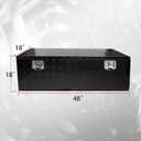 48 * 18 * 18 Aluminum Heavy Duty Diamond Plate ToolBox Chest Box Pick Up Truck Bed RV Trailer Toolbox Storage Organizer with T-Handle Latch Dual Lock Keys - Black