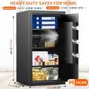 6.2 Cuft Large Home Safes Water and Fireproof with Digital Keypad & Key Lock, Fire Security Safe Box with 3 Removable Shelves, Fireproof Safes for Money Documents Jewelry, 27.56"H x13.78"W x 11.81"D